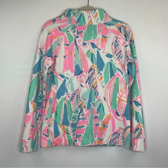 Lily Pulitzer Skipper Pullover Out To Sea quarter zip athletic jacket Medium - Picture 7 of 11